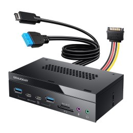 GRAUGEAR Panel frontowy 4-Fach + czytnik kart USB, SD, Micro