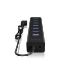 ICY BOX IB-HUB1700-U3 USB 3.2 Gen 1 (3.1 Gen 1) Type-A 5000 Mbit/s Czarny