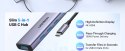 Ugreen Wielofunkcyjny HUB 5w1 USB-C - HDMI 1.4 / 3 x USB-A / USB-C PD 100W CM511 - szary
