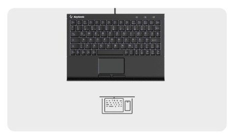 KeySonic KSK-3211ELU (DE) klawiatura Dom USB QWERTZ Niemiecki Czarny