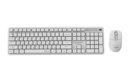 GEMBIRD BEZPRZEWODOWY ZESTAW KLAWIATURY + MYSZ SILENT KEY PRO BUSINESS, BIAŁY, UKŁAD RU
