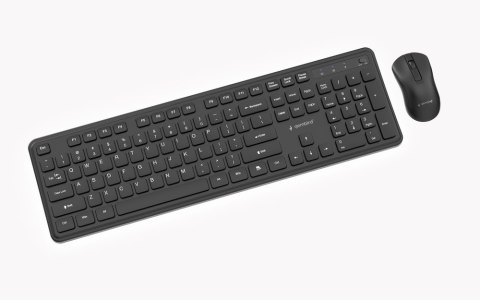 GEMBIRD BEZPRZEWODOWY ZESTAW KLAWIATURY + MYSZ SLIM PRO BUSINESS NA BIURKO, CZARNY, UKŁAD US