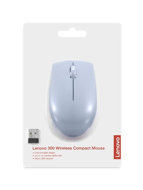Mysz optyczna Lenovo Compact 300, bezprzewodowa błękitna