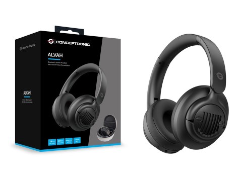 Conceptronic ALVAH02B słuchawki/zestaw słuchawkowy Przewodowy i Bezprzewodowy Opaska na głowę Połączenia/muzyka Bluetooth Czarny