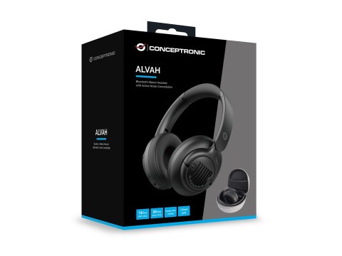 Conceptronic ALVAH02B słuchawki/zestaw słuchawkowy Przewodowy i Bezprzewodowy Opaska na głowę Połączenia/muzyka Bluetooth Czarny