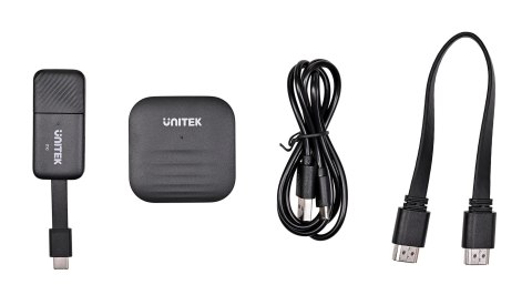UNITEK BEZPRZEWODOWY NADAJNIK HDMI DO 50M, USB-C, CZARNY