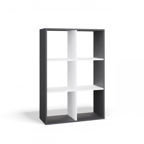 REGAŁ MALAX 2X3 ANTRACYT/BIEL