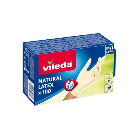Rękawice lateksowe Vileda Natural Latex M/L 100 szt