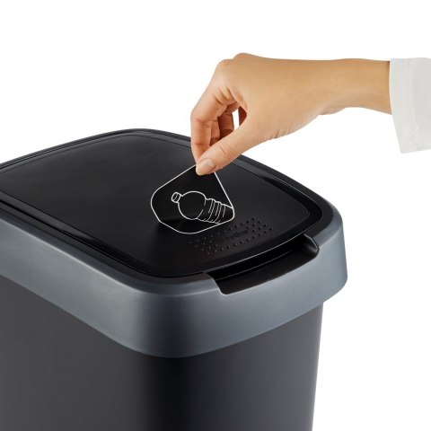 Rotho kosz na śmieci obrotowy TWIST srebrny 50L
