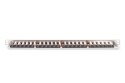 Panel krosowy high density 19'' 24x RJ45, LSA poziom, kat.6A, ekranowany, 0.5U, szary, prowadnica kabli