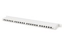 Panel krosowy high density 19'' 24x RJ45, LSA poziom, kat.6A, ekranowany, 0.5U, szary, prowadnica kabli