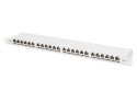 Panel krosowy high density 19'' 24x RJ45, LSA poziom, kat.6A, ekranowany, 0.5U, szary, prowadnica kabli