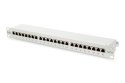 Patch panel DIGITUS DN-91624S-EC 19'' 24x RJ45, LSA poziom, kat.6, ekranowany, 1U, czarny, prowadnica kabli, pola opisowe