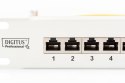 Patch panel DIGITUS DN-91624S-EC 19'' 24x RJ45, LSA poziom, kat.6, ekranowany, 1U, czarny, prowadnica kabli, pola opisowe