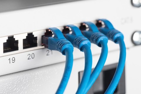 Patch panel DIGITUS DN-91624S-EC 19'' 24x RJ45, LSA poziom, kat.6, ekranowany, 1U, czarny, prowadnica kabli, pola opisowe