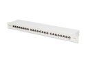 Digitus Panel krosowy (patch panel) 19'' 24x RJ45, LSA poziom, kat.6A, ekranowany, 1U, szary, prowadnica kabli