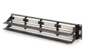 Digitus Panel krosowy (patch panel) 19'' 48x RJ45, LSA pion, kat.6, nieekranowany, 2U, czarny, prowadnica kabli, pola opisowe