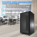 Extralink Szafa rack 22U 600x800 Czarna stojąca