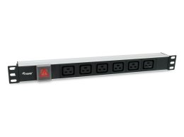 Equip 333319 rozdzielacz zasilania PDU 6 x gniazdo sieciowe 1U Czarny