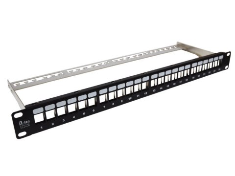 Patch panel 19" ALANTEC modularny 24 portów 1U z podporą niewyposażony