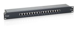 Patchpanel marki Equip CAT6, 16 portów, czarny, 19