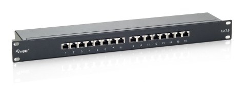 Patchpanel marki Equip CAT6, 16 portów, czarny, 19" (1U)