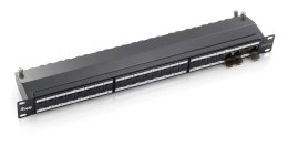 Wyposaż 19-calowy panel krosowy 24xRJ45 Cat6a FTP 1U 500MHz RAL9005