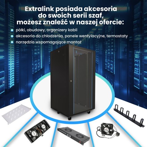 Extralink 27U 600x600 Czarna | Szafa rack | stojąca