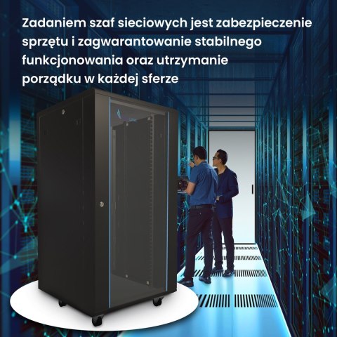 Extralink 27U 600x600 Czarna | Szafa rack | stojąca