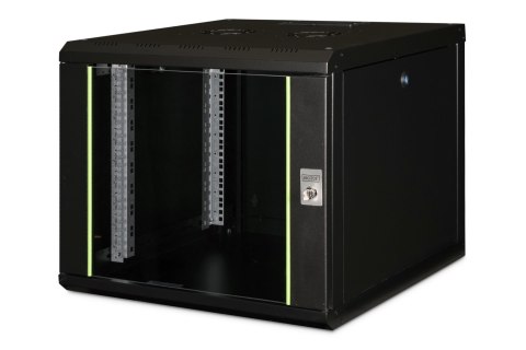 Digitus Szafa sieciowa wisząca Unique 19" 9U rack 600x600, drzwi szyba, czarny, niedzielona, złożona, 100kg