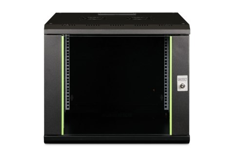Digitus Szafa sieciowa wisząca Unique 19" 9U rack 600x600, drzwi szyba, czarny, niedzielona, złożona, 100kg