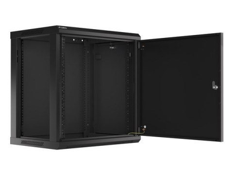 Lanberg WF01-6412-00B Szafa wisząca RACK 19" 12U 600X450 CZARNA DRZWI METALOWE (FLAT PACK)