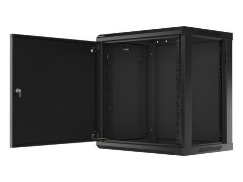Lanberg WF01-6412-00B Szafa wisząca RACK 19" 12U 600X450 CZARNA DRZWI METALOWE (FLAT PACK)