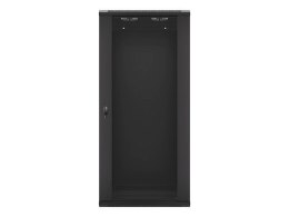 Szafa jednosekcyjna Lanberg WF01-6427-10B (27U; 1300mm / 600mm / 450 mm; wisząca; Szklane; 19''; kolor czarny)