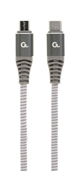 Cablexpert Cablexpert CC-USB2B-CMMBM-1.5M Kabel do ładowania i transmisji danych USB Type-C do micro-USB w bawełnianym oplocie, 1,5 m | Cab