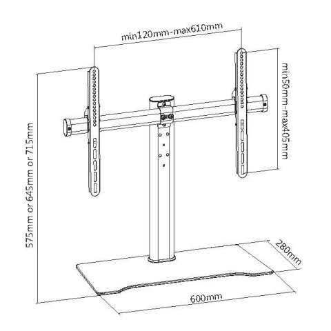 Equip 650601 uchwyt do telewizorów 139,7 cm (55") Czarny