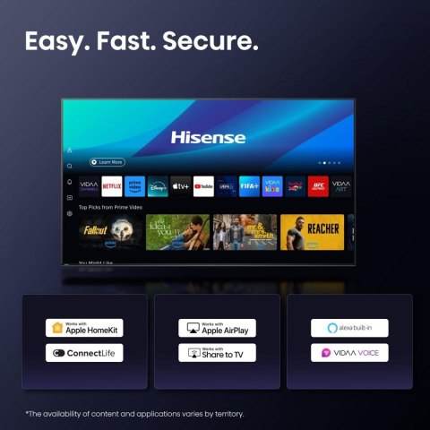 Hisense E7Q PRO 43E7Q PRO 109,2 cm (43") 4K Ultra HD Smart TV Wi-Fi Czarny