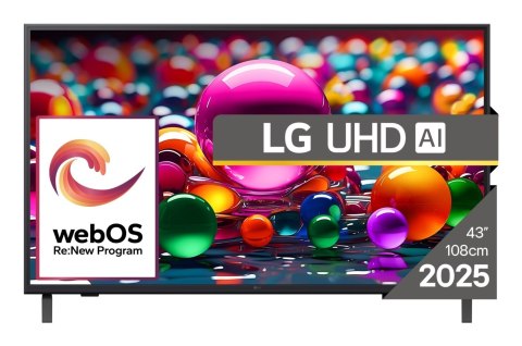 LG 43UA74003LB Telewizor 109,2 cm (43") 4K Ultra HD Smart TV Wi-Fi Czarny
