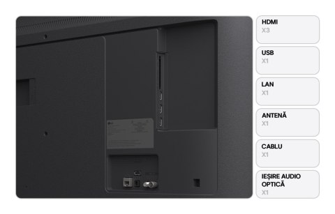 LG 43UA74003LB Telewizor 109,2 cm (43") 4K Ultra HD Smart TV Wi-Fi Czarny