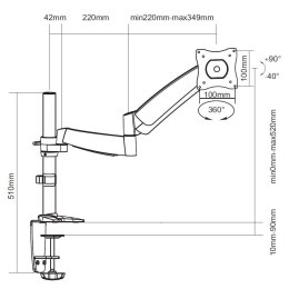 Uchwyt biurkowy Equip 650112 68,6 cm (27