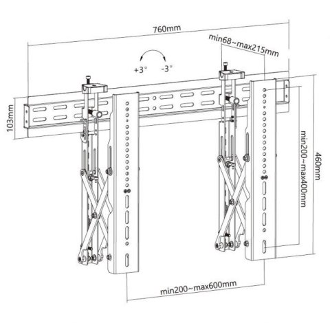 Uchwyt ścienny 37"-70" 1TFT Popout 1Joint 45Kg sw lite Sprzedaż detaliczna