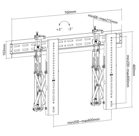 Uchwyt ścienny 37"-70" 1TFT Popout 1Joint 45Kg sw lite Sprzedaż detaliczna