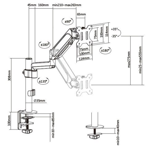 Equip 650132 uchwyt / stojak do monitorów 81,3 cm (32") Biurko Czarny