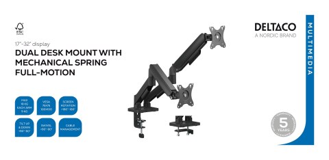 Deltaco ARM-1300-B uchwyt do telewizorów 81,3 cm (32") Czarny
