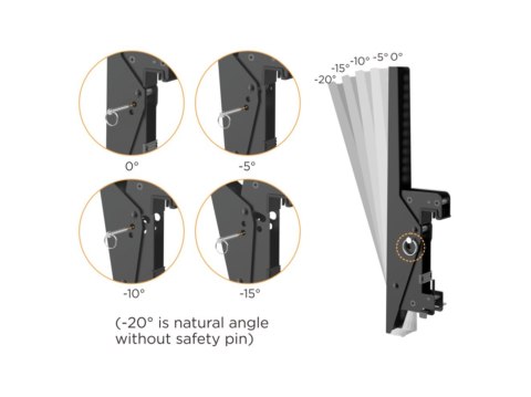 Uchwyt sufitowy do 2 wyświetlaczy LCD - Plastik, Aluminium, Stal, Srebrny - Rozmiar ekranu: 114.3-139.7 cm (45-55'')