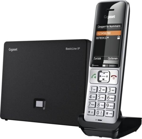 Gigaset BasicLine IP + COMFORT 500HX Telefon w systemie DECT Nazwa i identyfikacja dzwoniącego Czarny, Srebrny