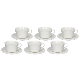 LA PORCELLANA BIANCA BOSCO Zestaw 6 filiżanek do herbaty ze spodkiem - Biały, 180 ml