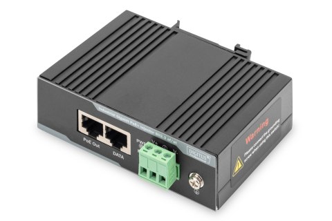 Zasilacz PoE+ przemysłowy. Gigabit, 802.3 af/a