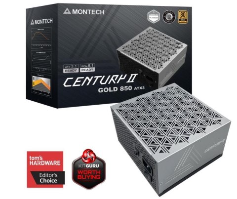 Montech CENTURY II moduł zasilaczy 850 W 20+4 pin ATX ATX Srebrny, Czarny