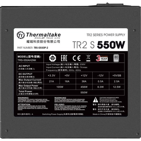 Thermaltake TR2 S 550W moduł zasilaczy 20+4 pin ATX ATX Czarny
